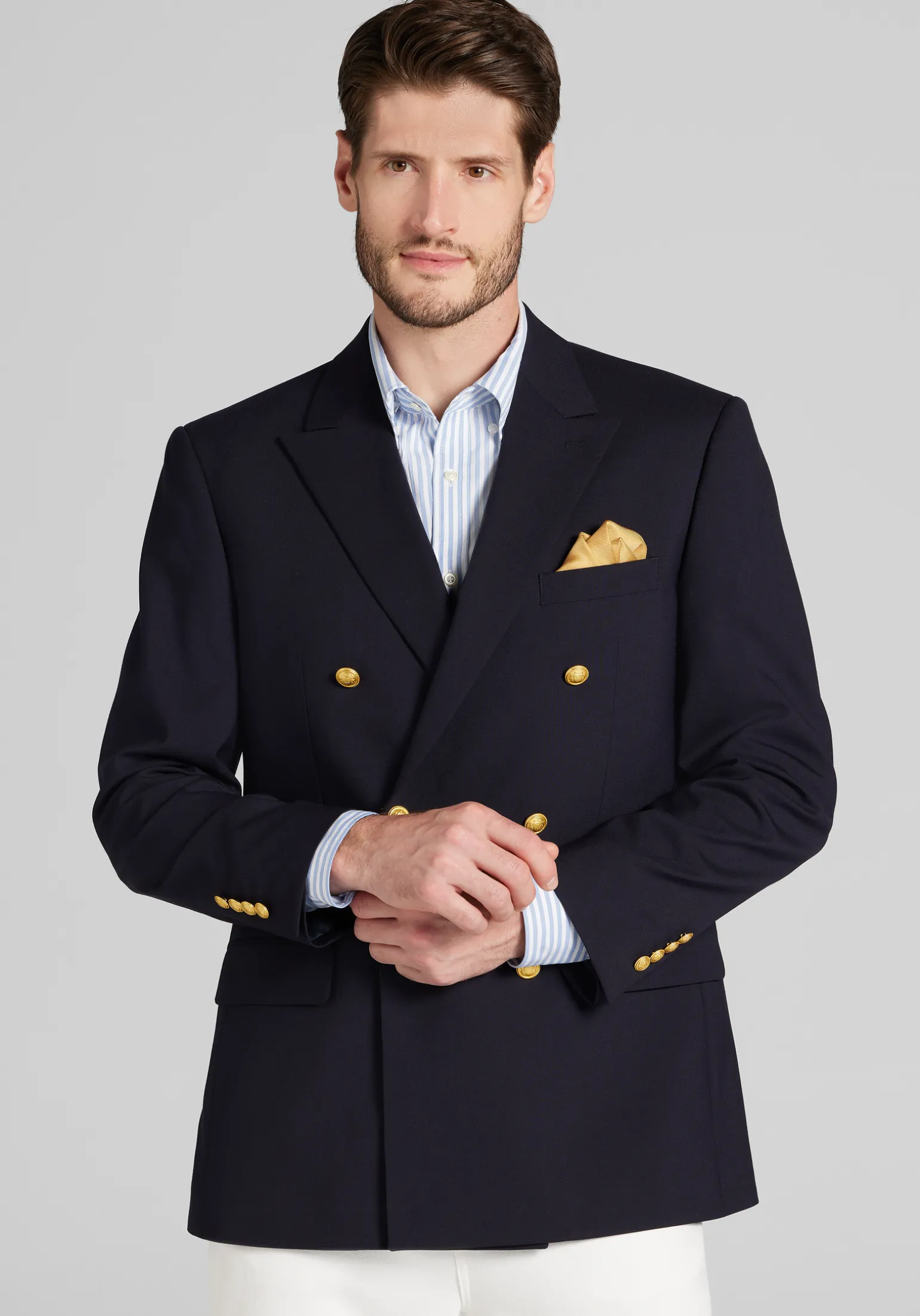 Jos. A. Bank Tailored Fit Comfort Stretch Double-Breasted Blazer