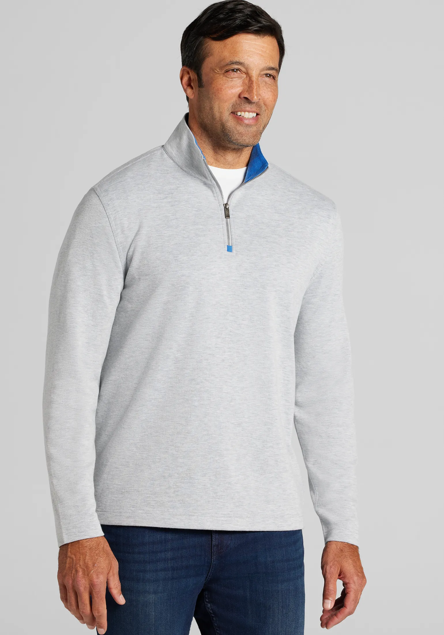 Jos. A. Bank Tailored Fit Double Face 1/4 Zip Pullover