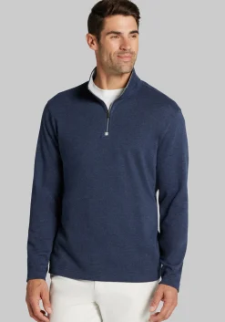 Jos. A. Bank Tailored Fit Double Face 1/4 Zip Pullover - Big & Tall