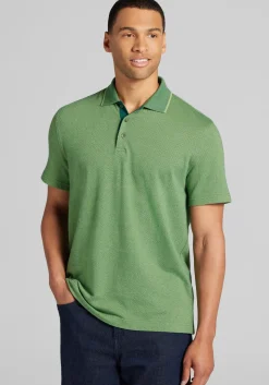 Jos. A. Bank Tailored Fit Jacquard Short Sleeve Polo