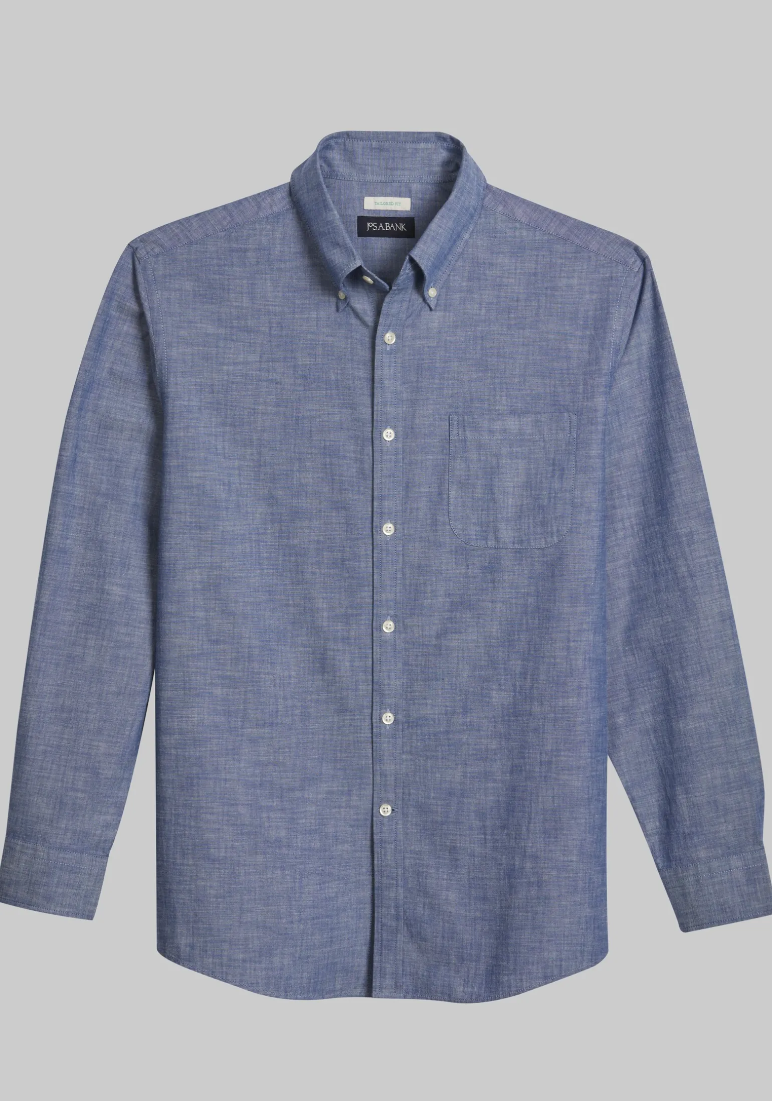 Jos. A. Bank Tailored Fit Long Sleeve Chambray Button Up Shirt