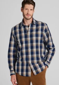 Jos. A. Bank Tailored Fit Medium Check Button Up Shirt - Big & Tall