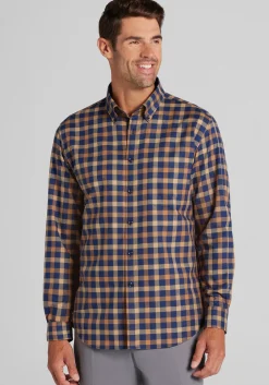 Jos. A. Bank Tailored Fit Medium Gingham Plaid Button Up Shirt