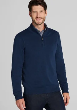 Jos. A. Bank Tailored Fit Pima Cotton 1/4-Zip Sweater