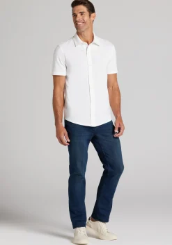 Jos. A. Bank Tailored Fit Pique Short Sleeve Button Up Shirt