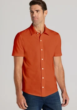 Jos. A. Bank Tailored Fit Pique Short Sleeve Button Up Shirt