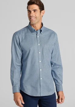 Jos. A. Bank Tailored Fit Small Gingham Button Up Shirt - Big & Tall
