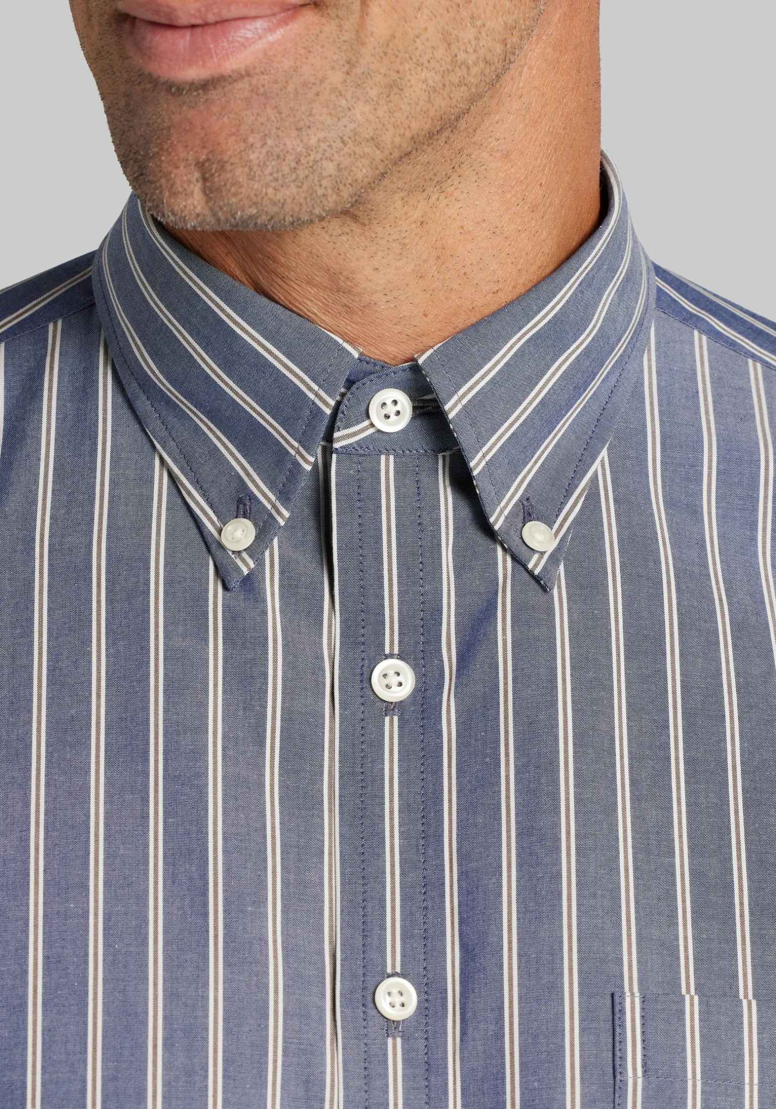 Jos. A. Bank Tailored Fit Stripe Button Up Shirt
