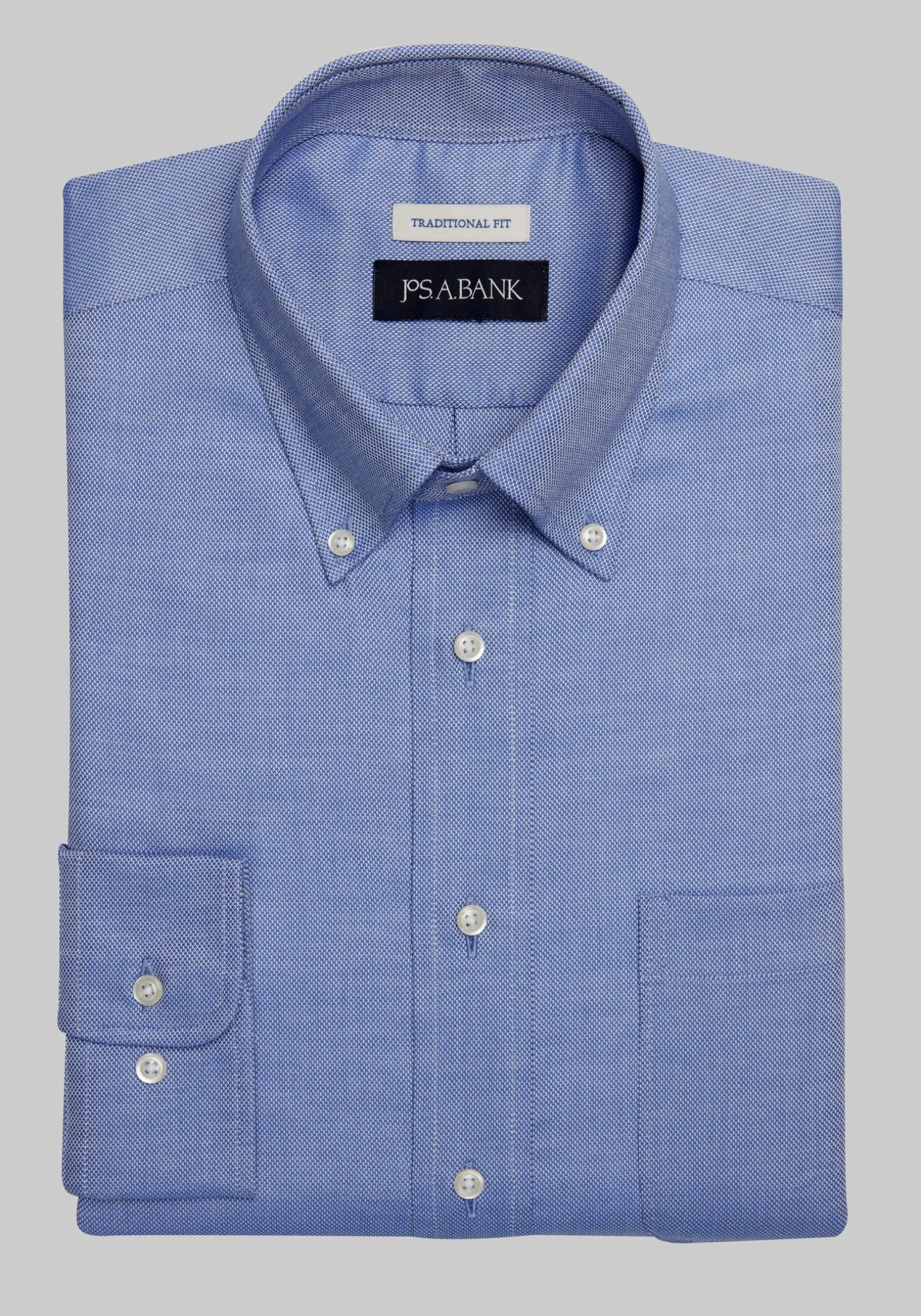 Jos. A. Bank Traditional Fit Button-Down Collar Solid Dress Shirt