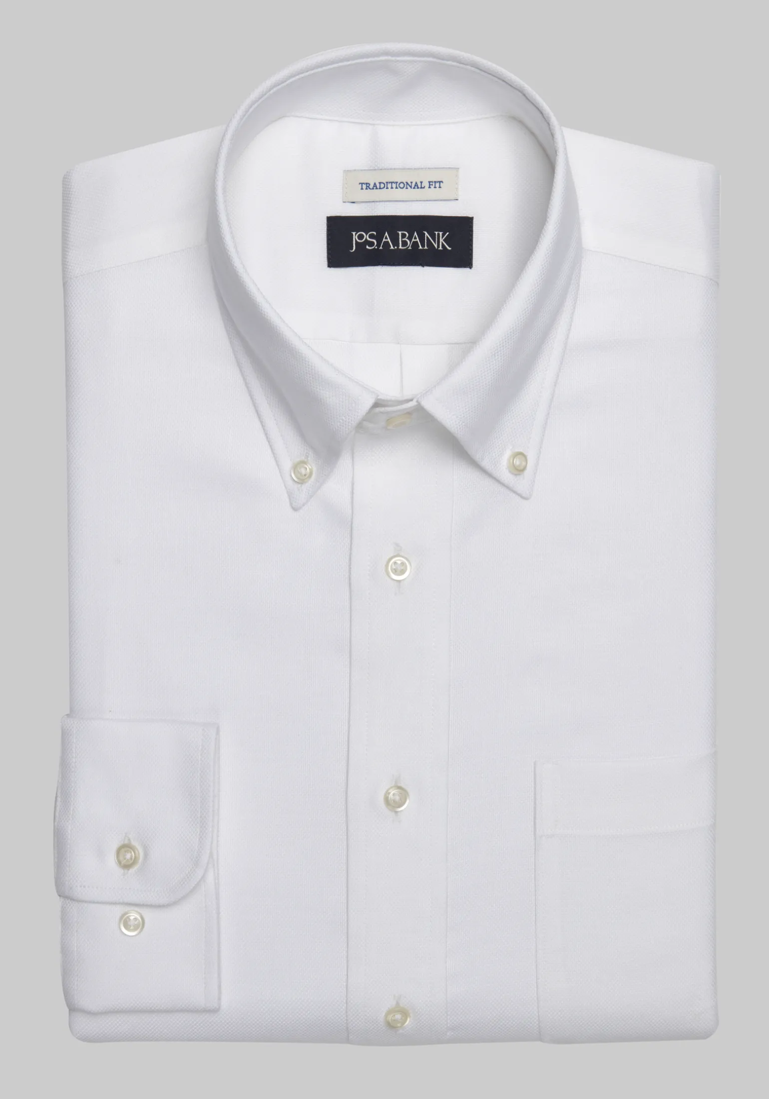 Jos. A. Bank Traditional Fit Button-Down Collar Solid Dress Shirt