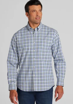 Jos. A. Bank Traditional Fit Multi-Check Button Up Shirt - Big & Tall