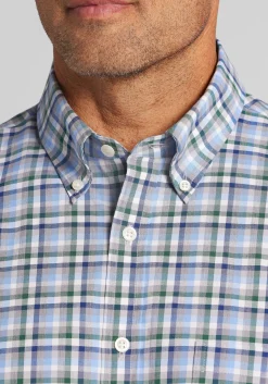 Jos. A. Bank Traditional Fit Multi-Check Button Up Shirt