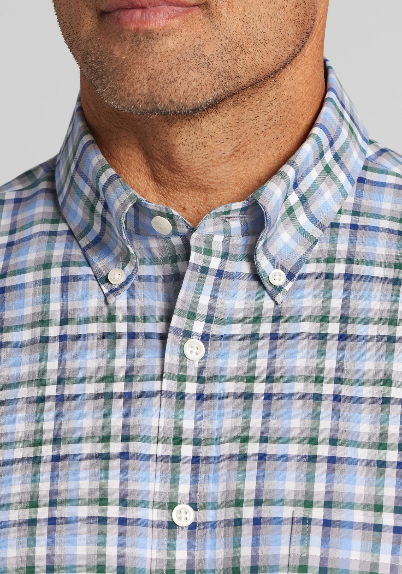 Jos. A. Bank Traditional Fit Multi-Check Button Up Shirt