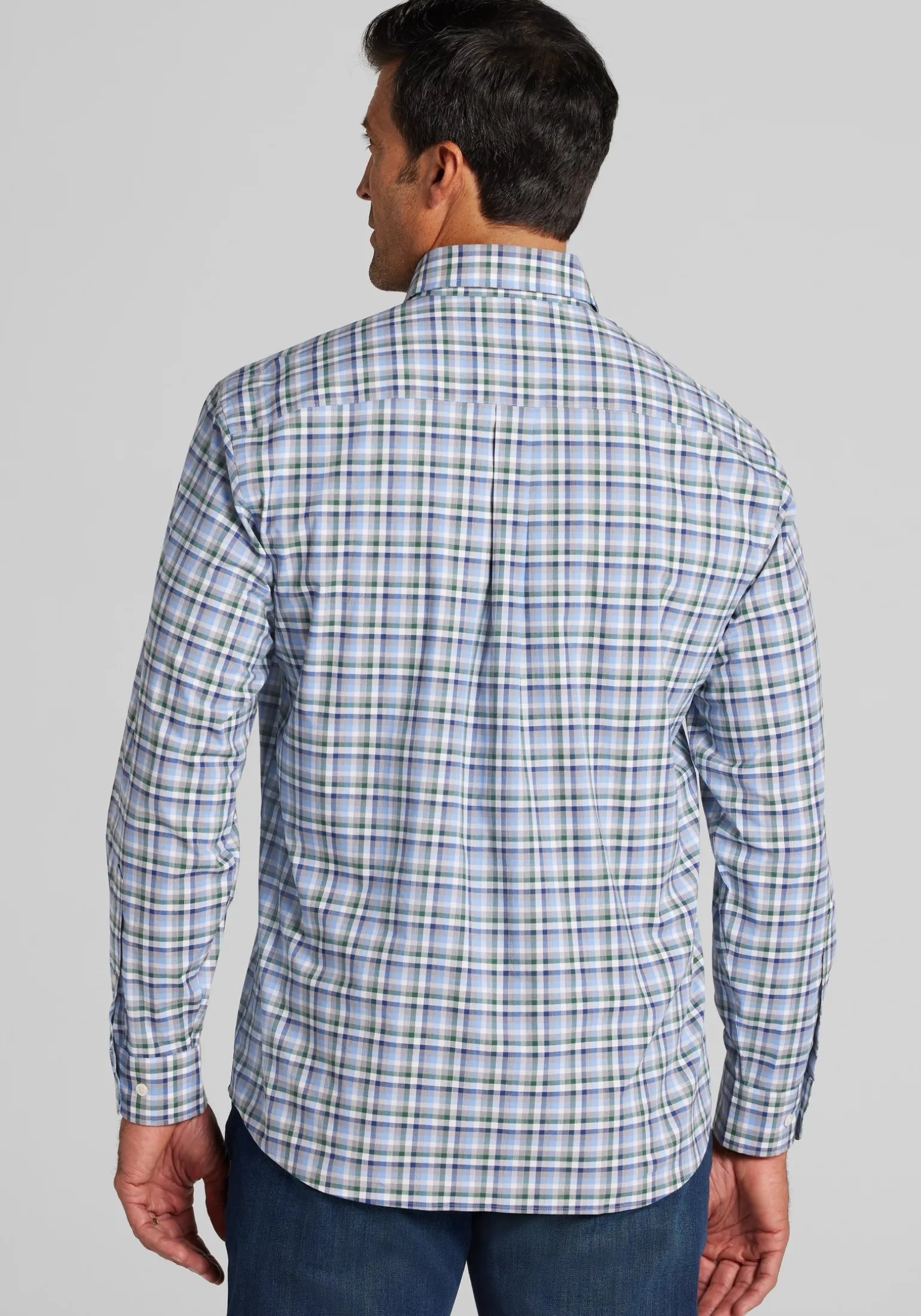 Jos. A. Bank Traditional Fit Multi-Check Button Up Shirt