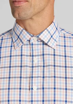 Jos. A. Bank Traditional Fit Short Sleeve Plaid Button Up Shirt