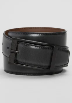 Joseph A. Bank Stitched Feather Edge Two-Tone Reversible Leather Belt