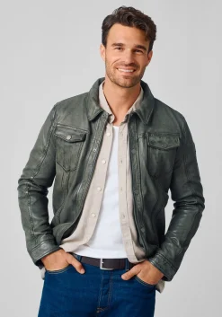 Mauritius Tailored Fit Nubuck Leather Shirt Jacket