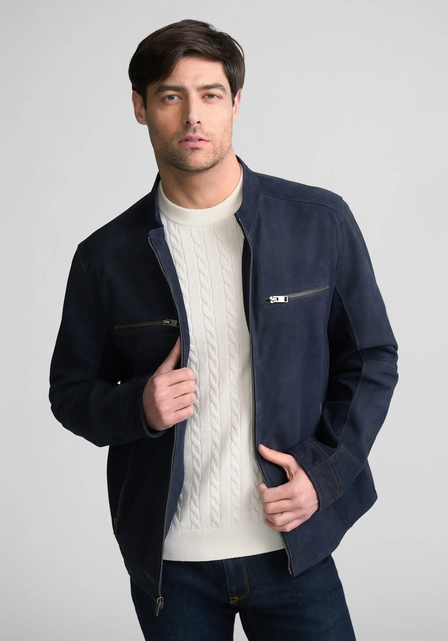 Mauritius Traditional Fit Textured Leather Jacket
