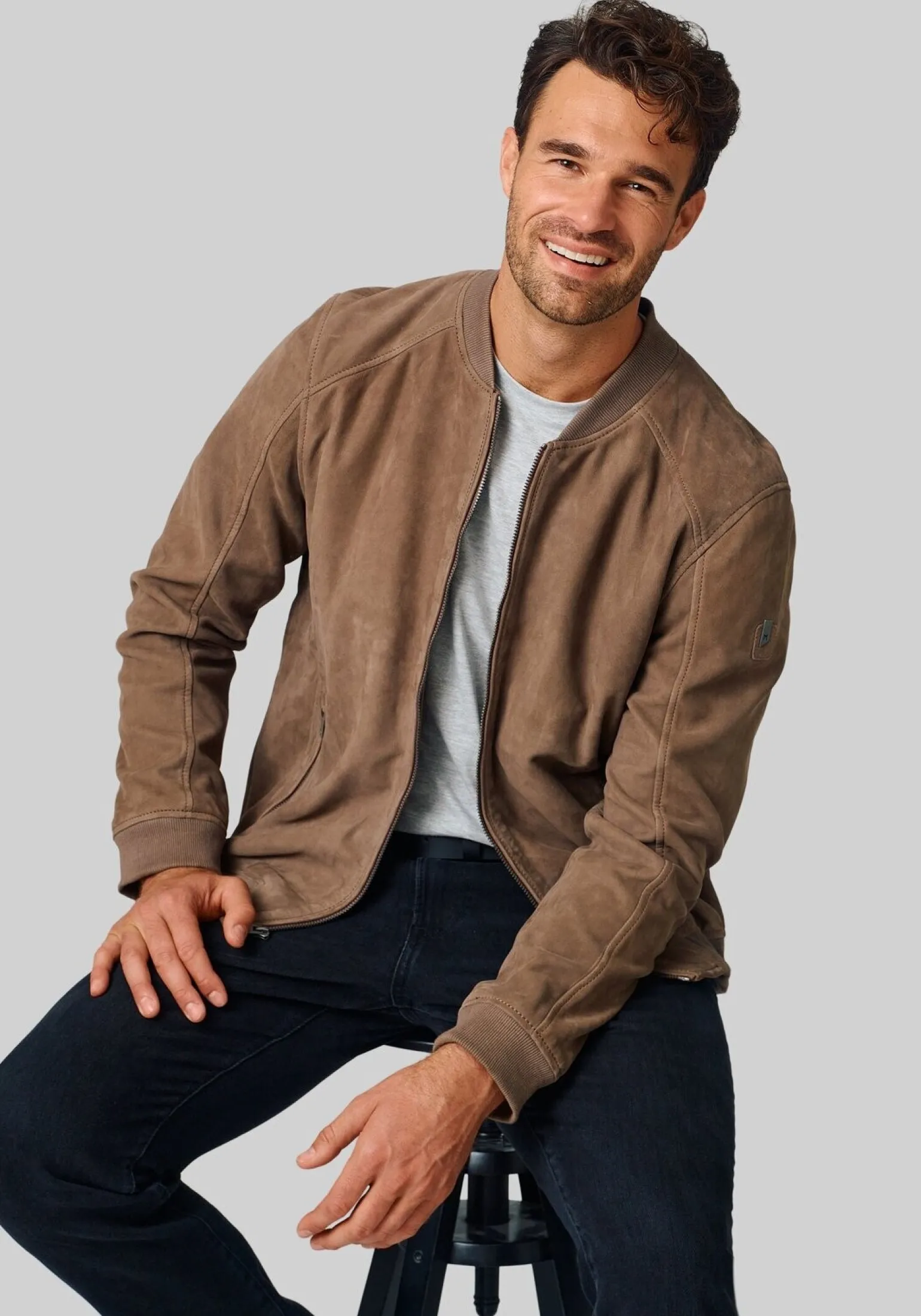 Mauritius Traditional Suede Bomber Jacket