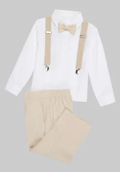 Peanut Butter Collection Barn Safari Line 4-Piece Toddler Boys Suit Set