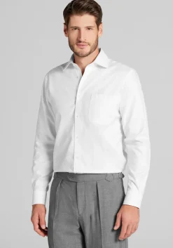 Reserve Collection Slim Fit Spread Collar Herringbone Dress Shirt