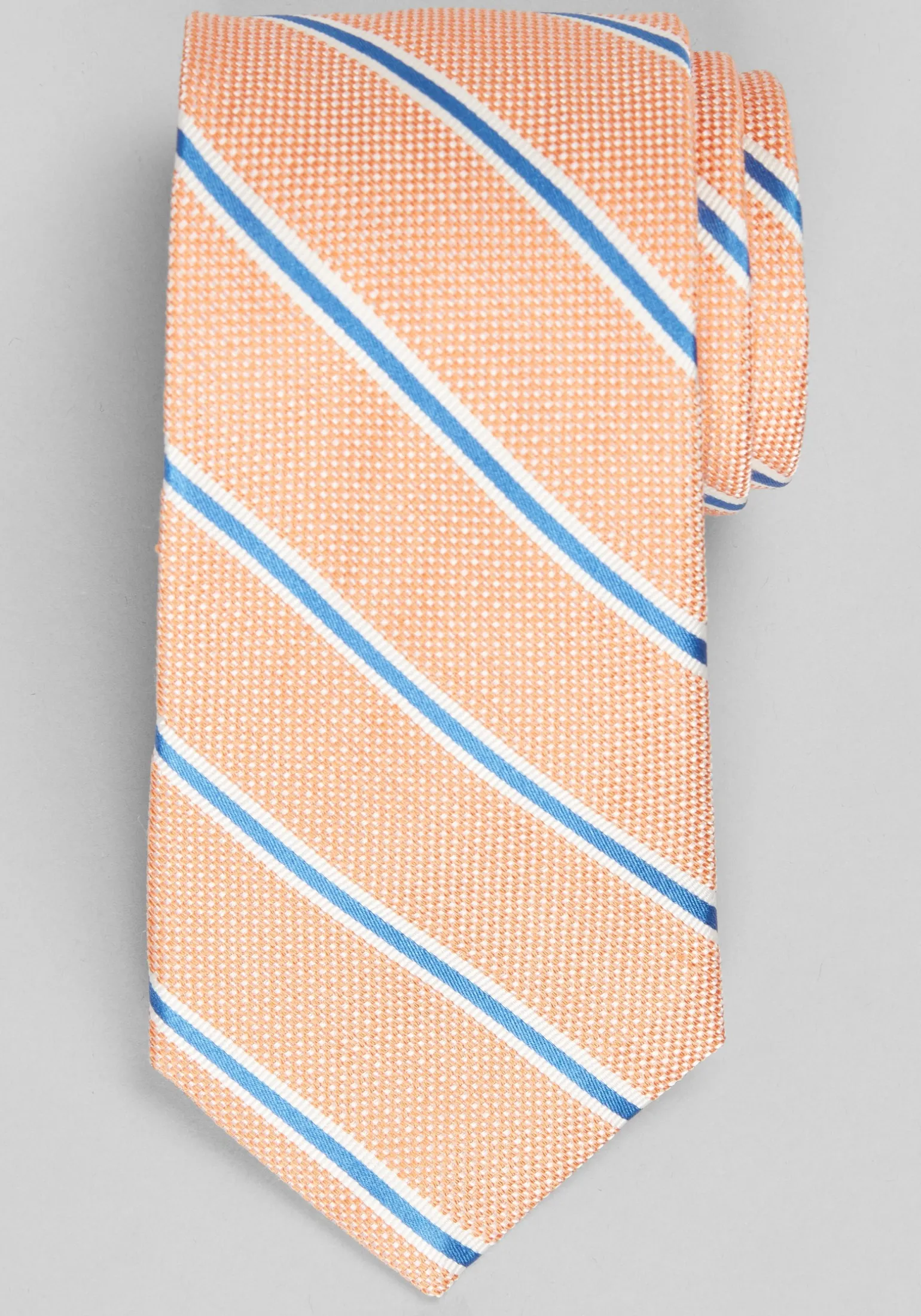 Reserve Collection Summer Oxford Stripe Silk-Linen Blend Tie