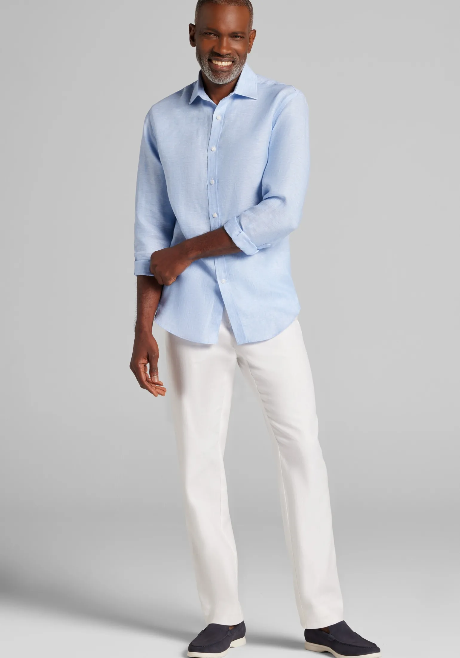 Reserve Collection Tailored Fit Linen Button Up Shirt
