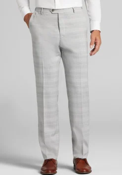 Reserve Collection Tailored Fit Plaid Italian Wool Suit Separates Pants - Big & Tall