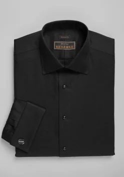 Reserve Collection Tailored Fit Spread Collar French Cuff Formal Solid Dress Shirt - Big & Tall