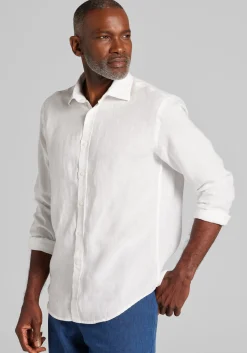 Reserve Collection Tailored Fit Linen Button Up Shirt - Big & Tall