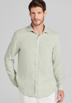 Reserve Collection Tailored Fit Linen Button Up Shirt - Big & Tall