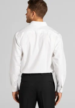 Reserve Collection Tailored Fit Spread Collar Herringbone Dress Shirt