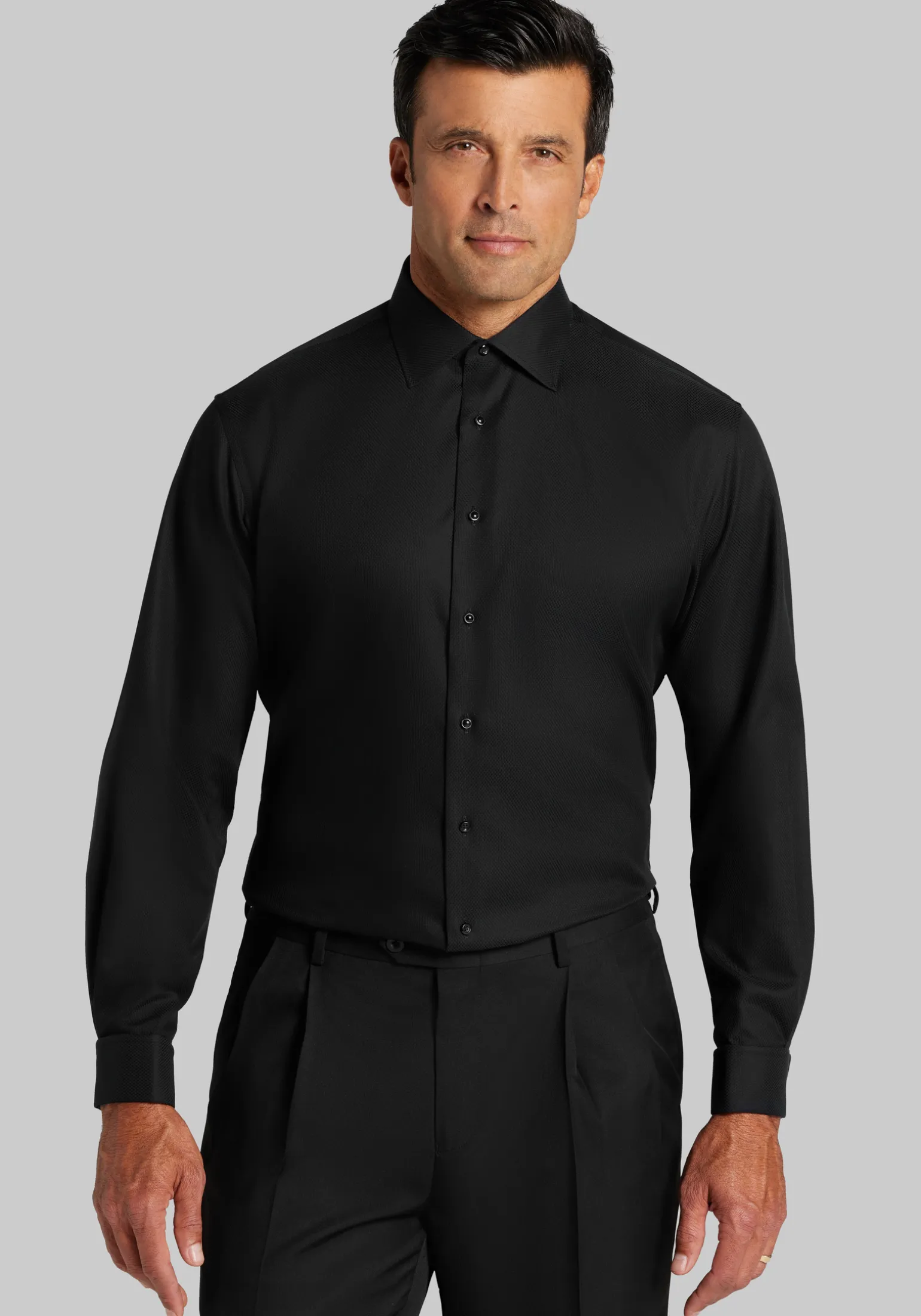 Reserve Collection Tailored Fit Textured Formal Dress Shirt