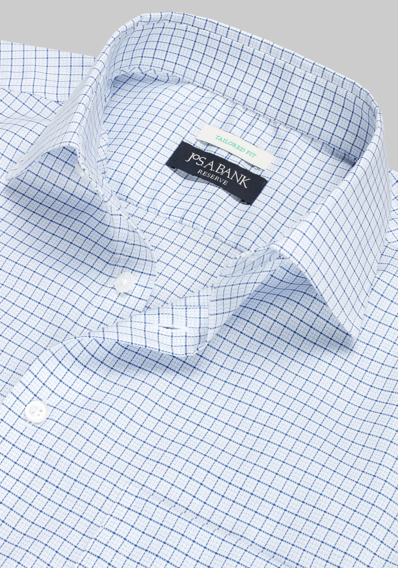 Reserve Collection Tailored Fit Spread Collar Check Dress Shirt