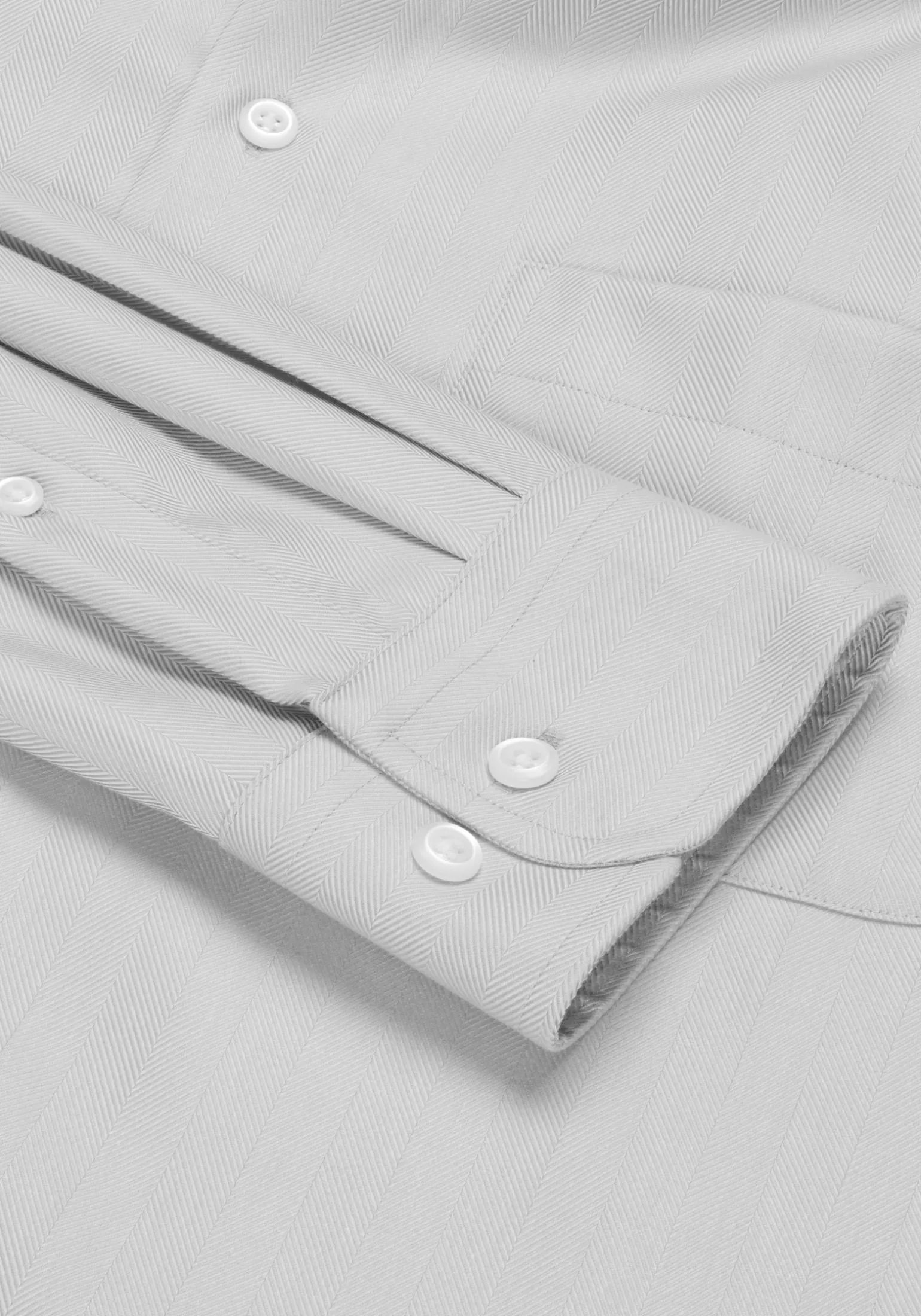 Reserve Collection Tailored Fit Solid Herringbone Dress Shirt