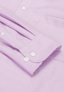 Reserve Collection Tailored Fit Spread Collar Herringbone Dress Shirt