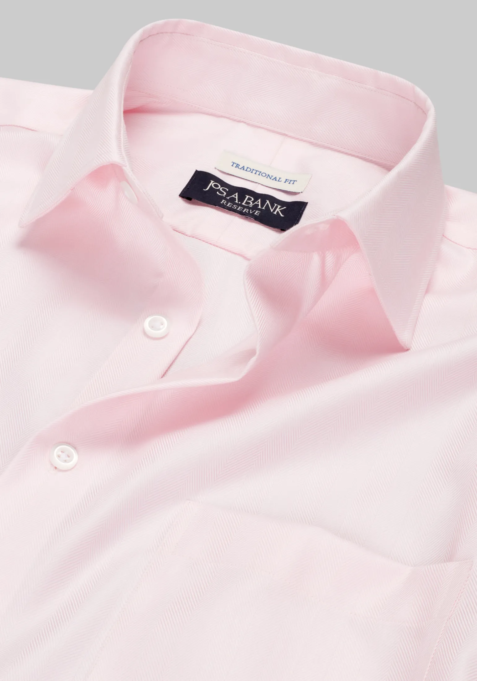 Reserve Collection Traditional Fit Spread Collar Herringbone Dress Shirt - Big & Tall
