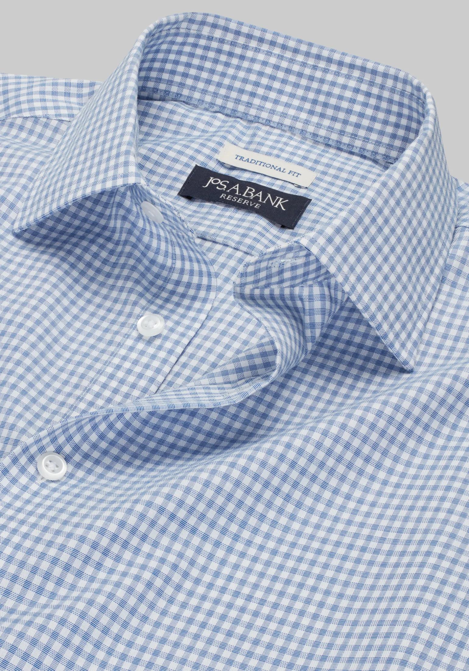 Reserve Collection Traditional Fit Spread Collar Gingham Dress Shirt - Big & Tall