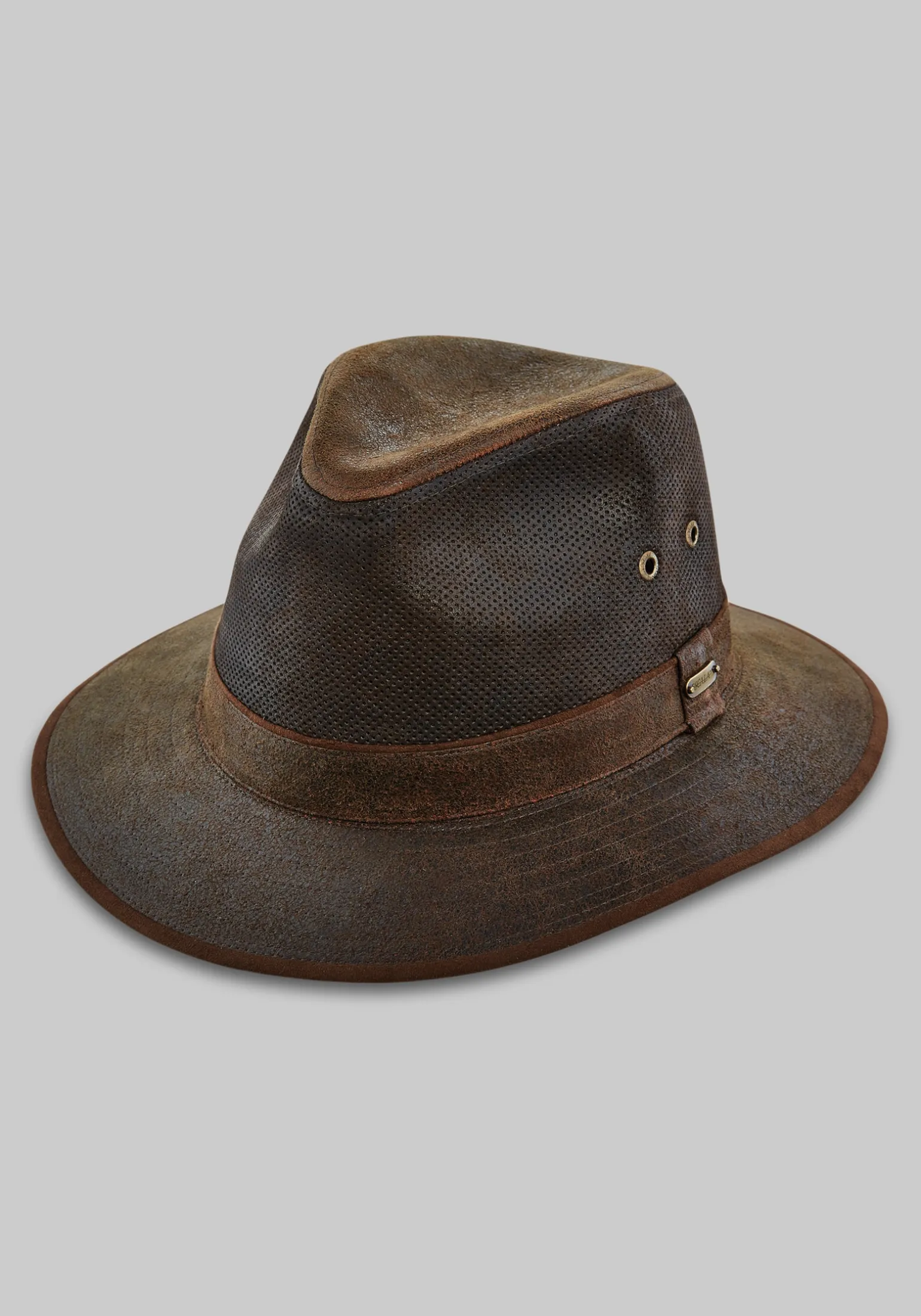 Scala Weathered Leather Safari Hat