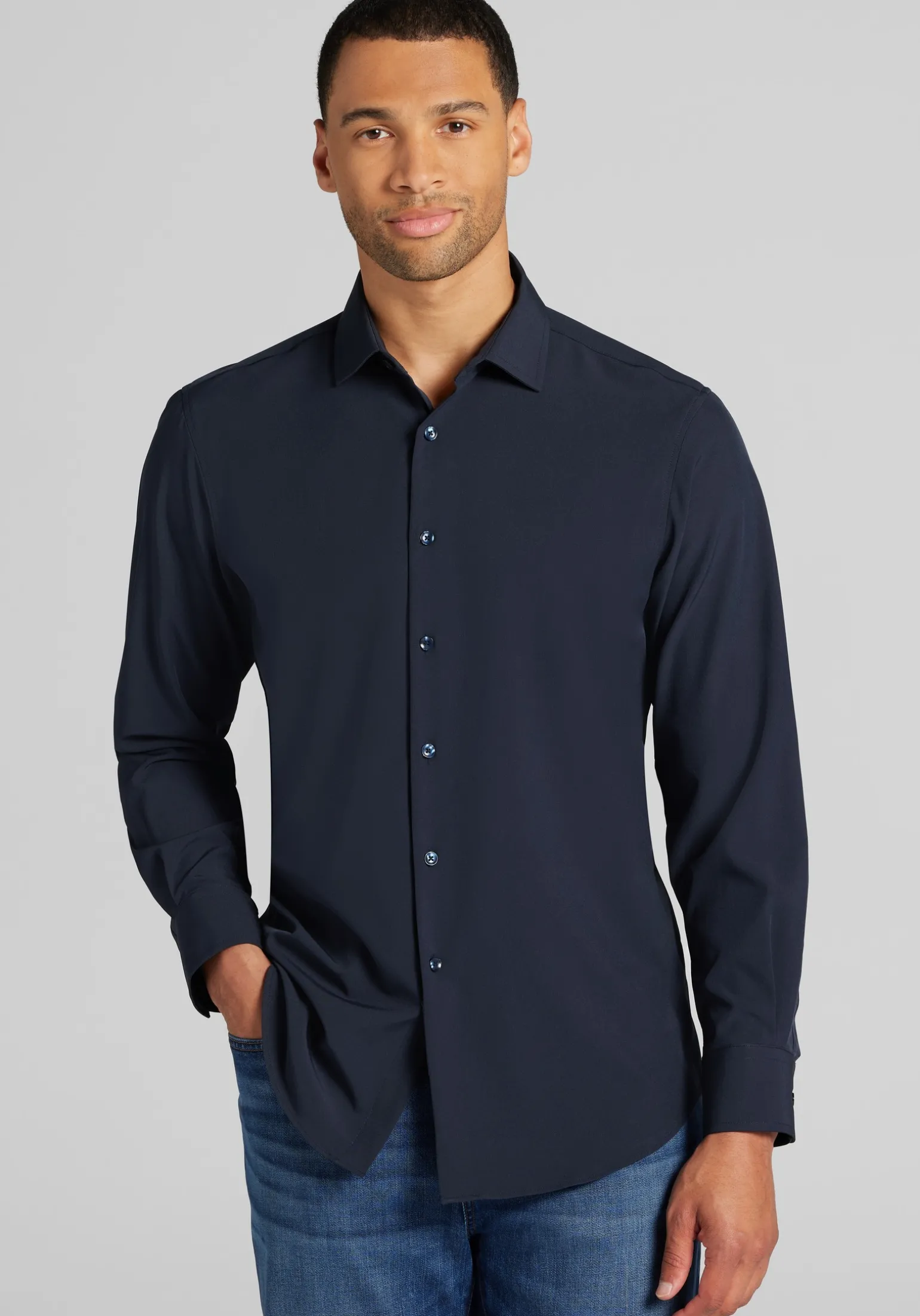Traveler® Collection COOLMOTION Tailored Fit 4-Way Stretch Button Up Shirt
