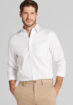 Traveler® Collection Slim Fit Point Collar Solid Dress Shirt