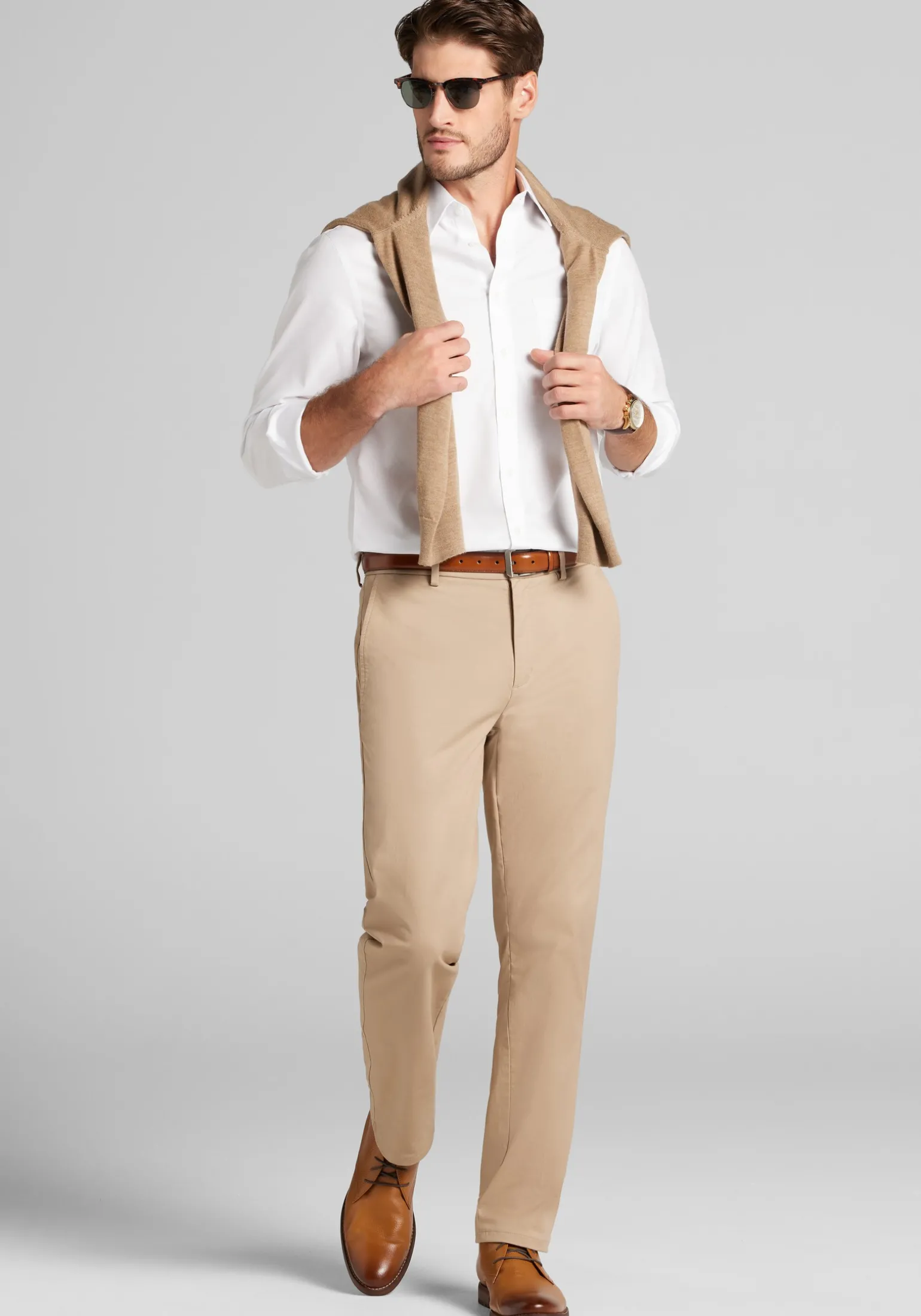 Traveler® Collection Slim Fit Point Collar Solid Dress Shirt