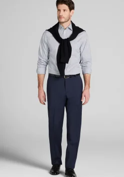 Traveler® Collection Slim Fit Spread Collar Grid Dress Shirt