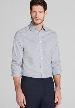 Traveler® Collection Slim Fit Spread Collar Grid Dress Shirt