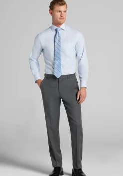 Traveler® Collection Slim Fit Spread Collar Stripe Dress Shirt