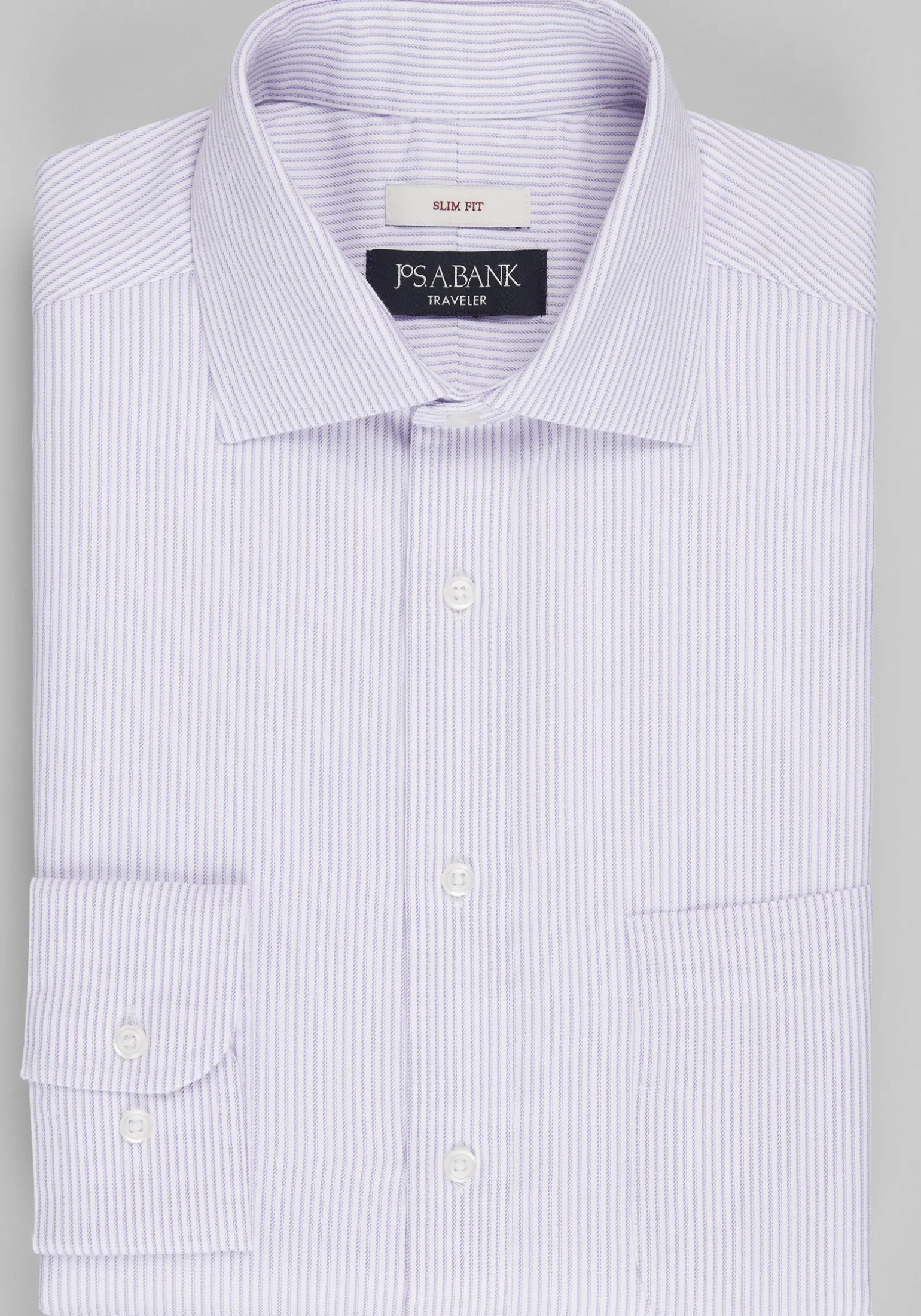 Traveler® Collection Slim Fit Tight Stripe Dress Shirt