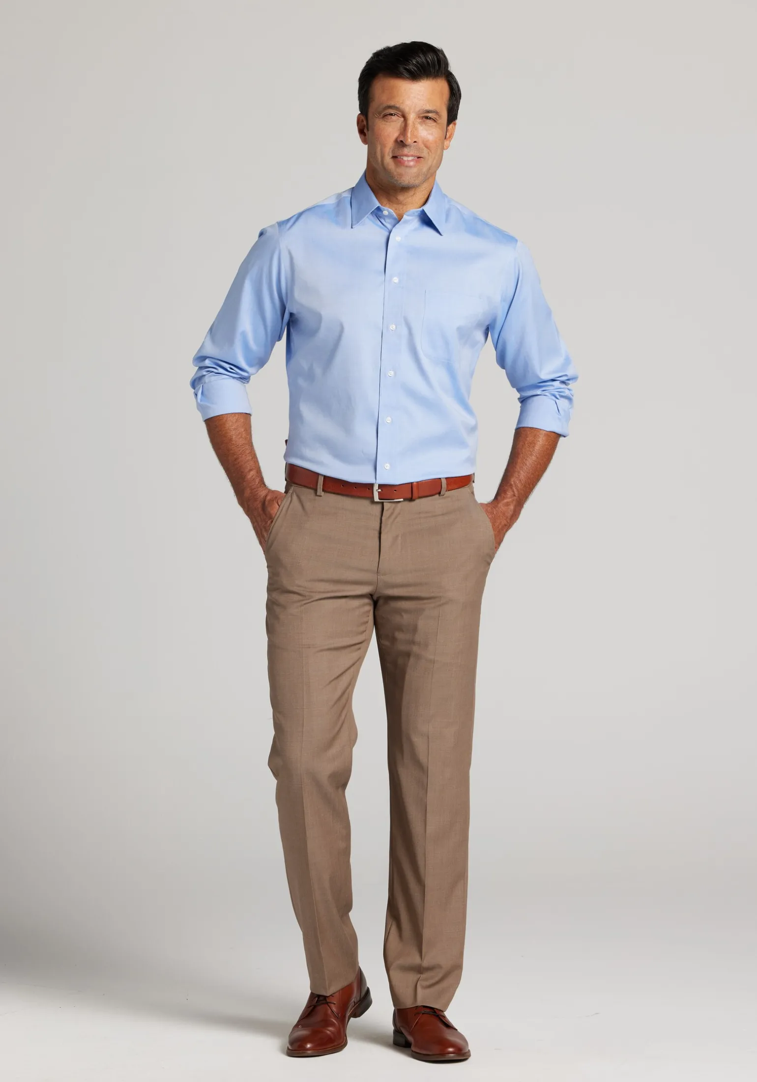 Traveler® Collection Tailored Fit Point Collar Dress Shirt
