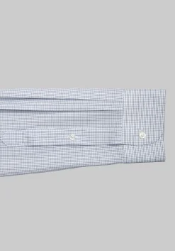 Traveler® Collection Tailored Fit Spread Collar Mini Check Dress Shirt
