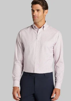Traveler® Collection Tailored Fit Mini Plaid Dress Shirt