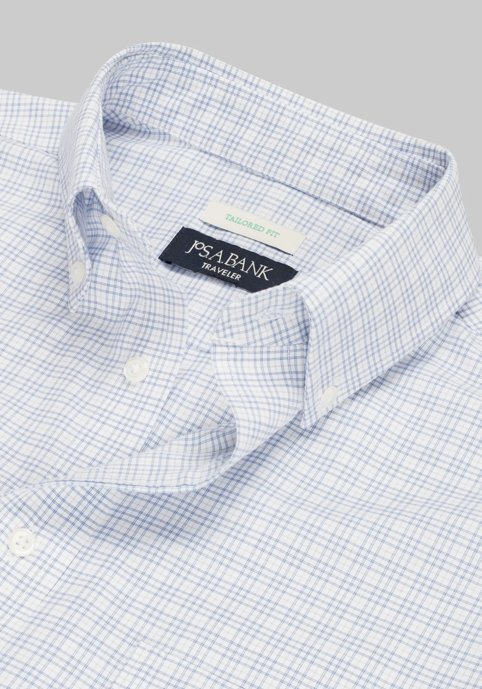 Traveler® Collection Tailored Fit Button-Down Collar Check Dress Shirt
